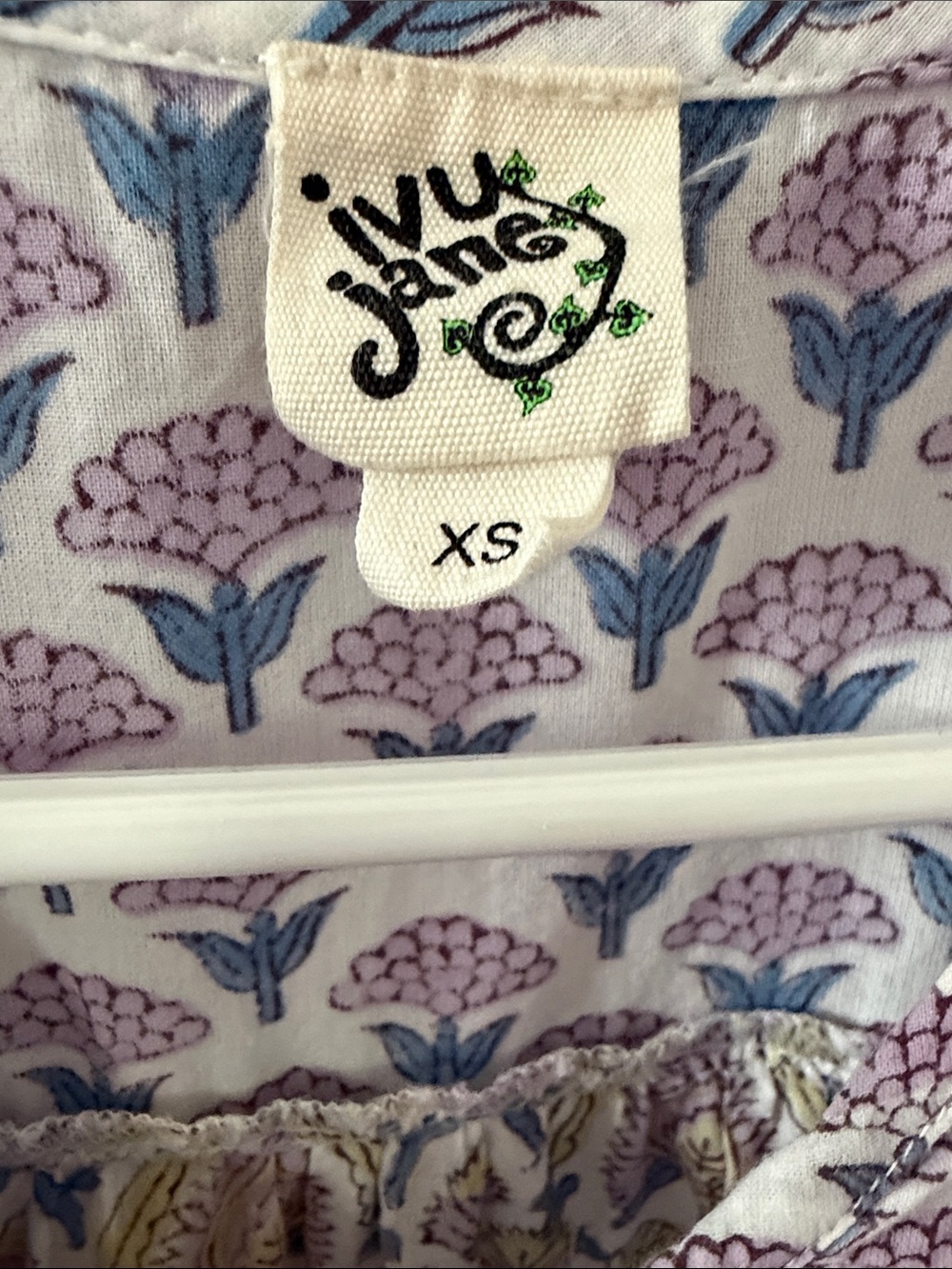 Ivy Jane Floral Boho Ruffle Sleeve Top - Lavender/Blue - Picture 2 of 5